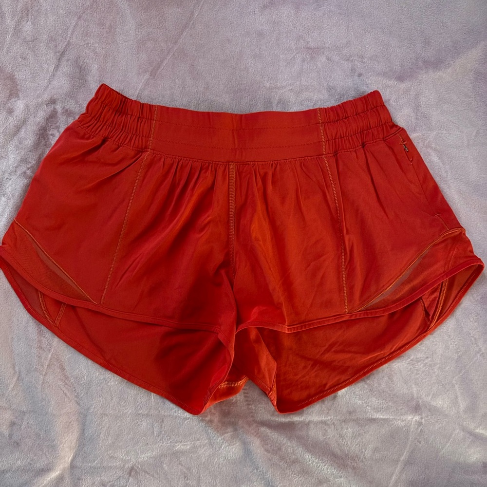 Lululemon Athletica Red Athletic Shorts Moisture-Wicking Performance